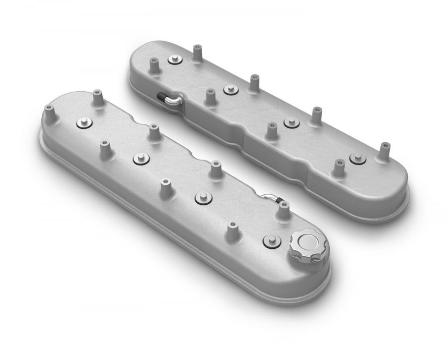 Holley GM LS Tall Valve Cover Set - Natural Cast Holley GM LS Tall Valve Cover Set - Natural Cast