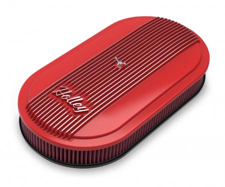 Holley Vintage Series Oval Air Cleaner, Gloss Red Machined 120-404