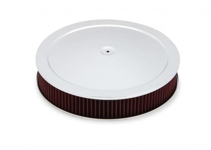Holley 4500 Drop Base Air Cleaner Chrome w/3" Red Washable Gauze Filter 120-4530
