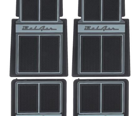 OER 1955-57 Chevrolet Bel Air, Floor Mat Set, Front and Rear, Black, 4 Piece Set M55101