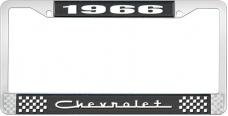 OER 1966 Chevrolet Style #5 Black and Chrome License Plate Frame with White Lettering LF2236605A