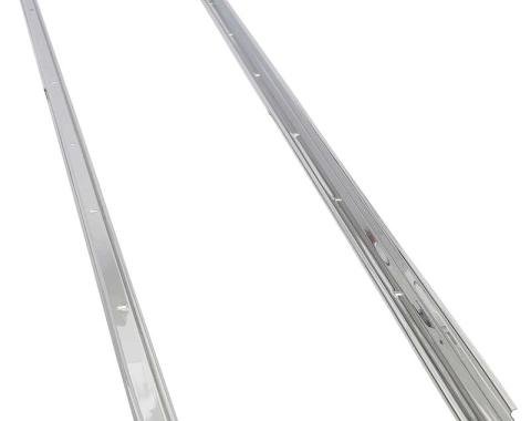 1955-57 Chevrolet, GMC, Bed Angle Strips, Long Bed, Stepside, 89", Polished Stainless Steel