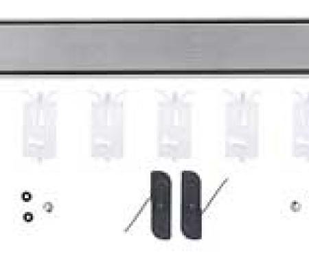 OER 1973-80 Chevy Pickup Truck, Cab Molding Set, Black Stripe: with Hardware, 3 Piece Set, C10 CX9278