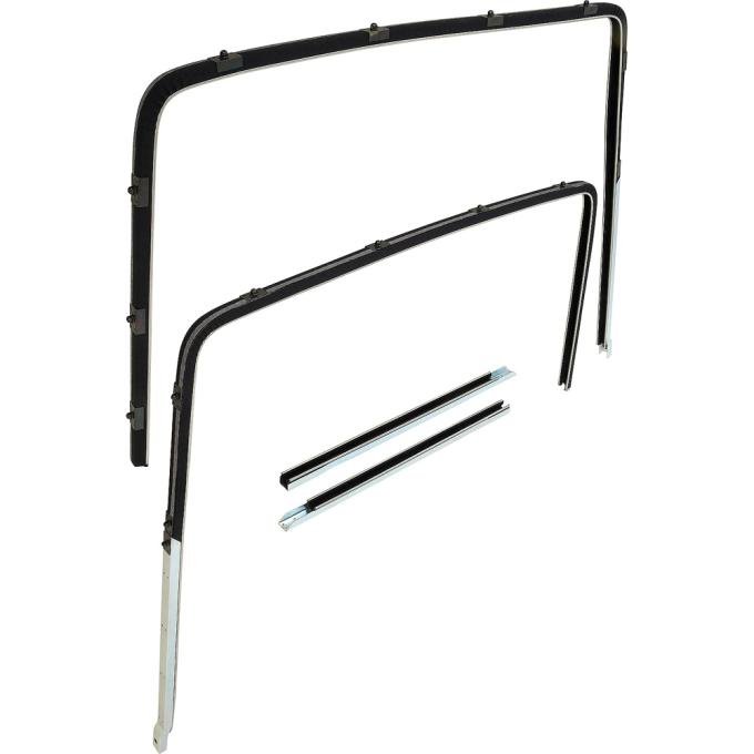 1955-57 Chevy Bel Air, 150, 210, Rear Door Glass Channels, 4 Door Sedan, Pair