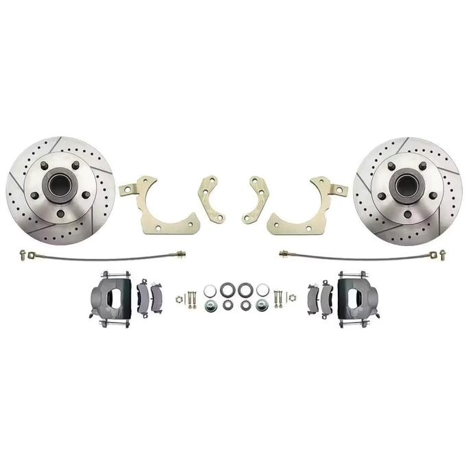OER 1959-64 Impala / Full Size, Front Disc Brake Conversion Set, For Stock Spindle, Drilled and Slotted 11" Rotors BK2054B