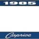 OER 1985 Caprice Style #1 Blue and Chrome License Plate Frame with White Lettering LF2278501B
