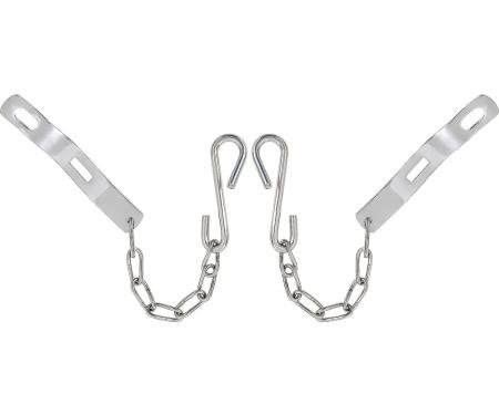 1958-66 Chevrolet, GMC Fleetside Pickup, Tailgate Chain Set, With Hardware, Stainless Steel