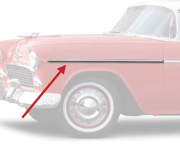 OER 1955 Bel Air Fender Molding - RH TF400044