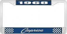 OER 1968 Caprice Style #1 Black and Chrome License Plate Frame with White Lettering LF2276801B