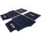 1955-57 Chevy, Ribbed Rubber Floor Mat Set, with "Chevrolet" Crest, Dark Blue, 4 Piece Set
