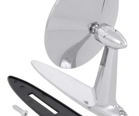 OER 1955-57 Chevy Bel Air, 150, 210, Nomad, Outer Door Mirror, Chrome, with Gasket & Hardware TF400440