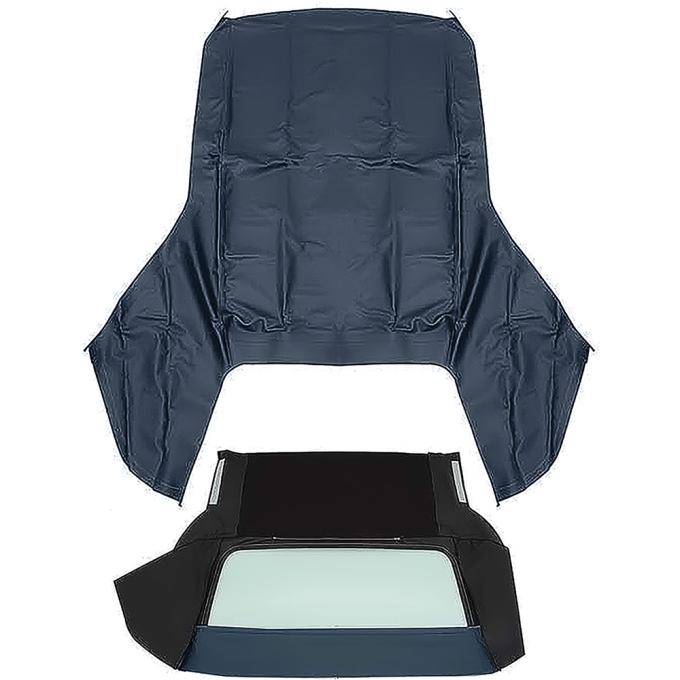 1965-66 GM B-Body, Convertible Top Kit, With Glass Rear Window, Stayfast Canvas Cloth, Black