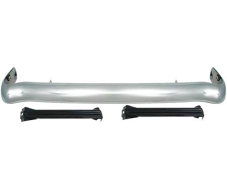 OER 1955 Bel Air, 150, 210, Rear Bumper, With Mounting Brackets and Hardware, Hardtop, Sedan, Convertible, 1 Piece Smoothie TF401233