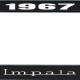 OER 1967 Impala Style #3 Black and Chrome License Plate Frame with White Lettering LF2246703A
