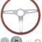 1969-72 GM, Comfort Grip Cushioned Steering Wheel Kit, 3-Spoke, Silver Spokes, Red Grip
