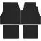 1955-57 Chevy Bel Air, 150, 210, Nomad, "Chevrolet" Crest Ribbed Rubber Floor Mat Set, Black, 4 Piece Set