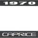 OER 1970 Caprice Style #2 Black and Chrome License Plate Frame with White Lettering LF2277002A