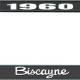 OER 1960 Biscayne Style #2 Black and Chrome License Plate Frame with White Lettering LF2266002A
