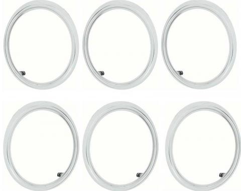 OER 1965 Impala, Tail Lamp and Back-up Lamp Trim Bezel Set, 6 Piece Set *881286