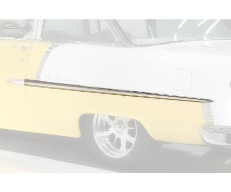 1955 Chevrolet Bel Air, Quarter Panel Molding, 2 Door, Stainless Steel, LH Driver Side