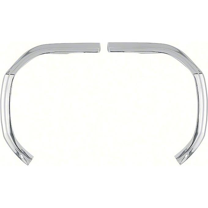 OER 1964 Impala, Bel Air, Biscayne, Outer Grill Eyebrow Moldings, RH & LH, Pair K115