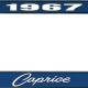 OER 1967 Caprice Style #1 Blue and Chrome License Plate Frame with White Lettering LF2276701B