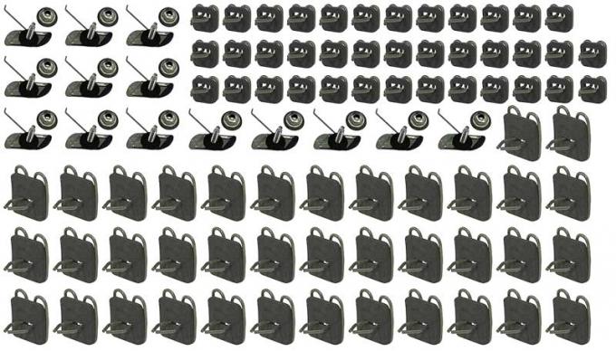 OER 1962-66 Chevrolet Pickup, Side Molding Clip Set, Upper and Lower, Long Bed, 94-Pieces T1465
