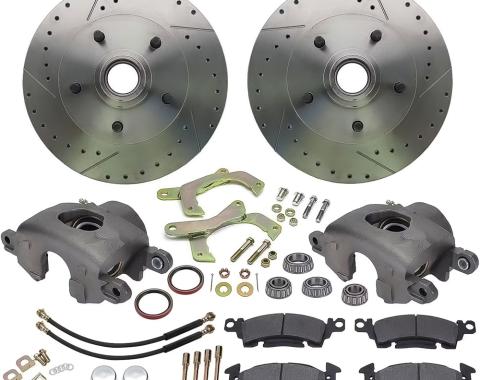 OER 1955-57 Chevrolet, Front Disc Brake Set, 11" Drilled and Slotted Rotors TF500266B