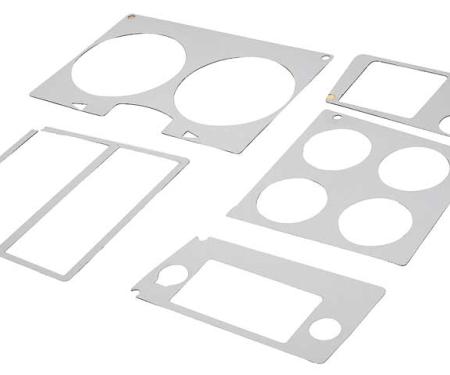 OER 1978-80 Chevy, GMC Pickup, Blazer, Jimmy, Suburban, Dash Bezel Insert Set, with Air Conditioning, Brushed Aluminum, 5 Piece Set 17131