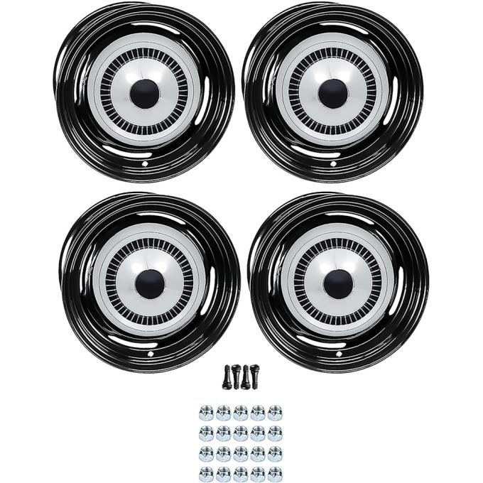 OER 1957 Chevrolet Factory Style 14" Steel Wheels, Dog Dish Style, 7" Wide, 4-3/4" Backspacing *881489