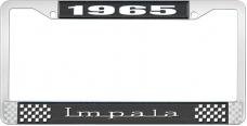 OER 1965 Impala Style #3 Black and Chrome License Plate Frame with White Lettering LF2246503A