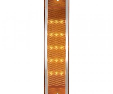 OER 1973-80 Chevrolet/GMC Truck, Front Side Marker Lamp, LED Conversion, With Bright Trim, Amber Lens T70673A