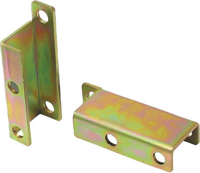 OER 1955-58 GM Full Size Passenger Car, Power Brake Booster Brackets, For Boosters With 3-3/8" Square Bolt Pattern, Gold Zinc Plated BBK002