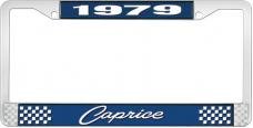 OER 1979 Caprice Style #1 Black and Chrome License Plate Frame with White Lettering LF2277901B
