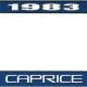 OER 1983 Caprice Style #2 Blue and Chrome License Plate Frame with White Lettering LF2278302B