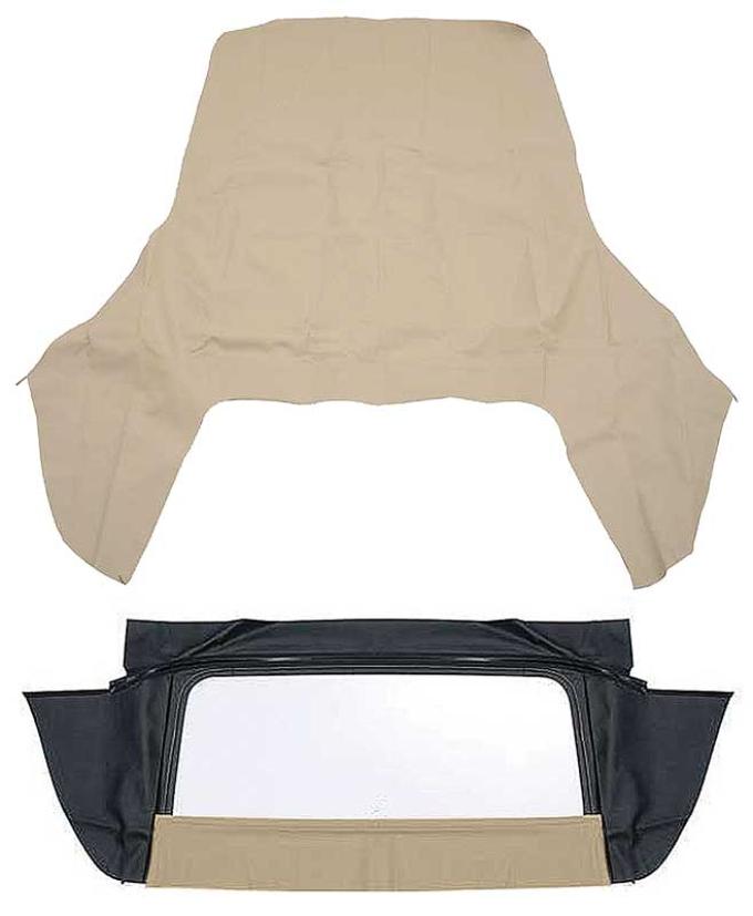1971-76 GM B-Body, Convertible Top Kit, With Plastic Window, With Zipper, Vinyl, Dark Tan