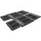 1955-57 Chevy Bel Air, 150, 210, Floor Mat Set, with "Chevrolet" Crest, Front and Rear, Black / Gray, 4 Piece Set