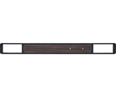 OER 1973-80 Chevy, GMC C10, Blazer, Jimmy, Suburban, Dash Trim Plate Molding, with AC, Black with Walnut Woodgrain Insert 14250