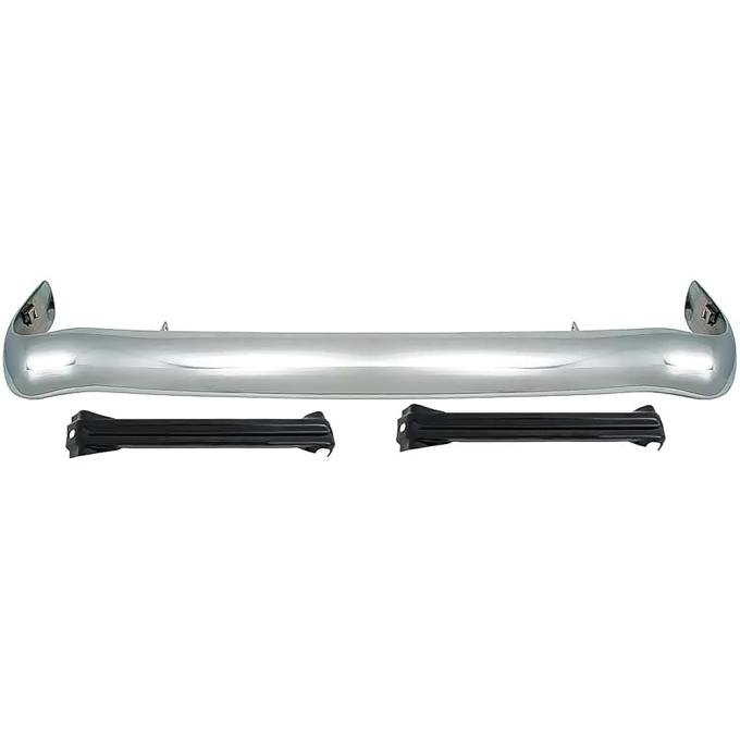 OER 1955 Bel Air, 150, 210, Rear Bumper, With Mounting Brackets and Hardware, Hardtop, Sedan, Convertible, 1 Piece Smoothie TF401233