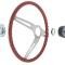 1969-72 GM, Comfort Grip Cushioned Steering Wheel Kit, 3-Spoke, Silver Spokes, Red Grip