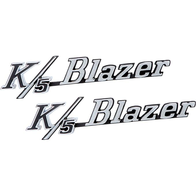 1969-72 Chevrolet Blazer, "K/5" Blazer Front Fender Emblems, Pair