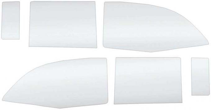 OER 1956-57 Chevrolet 4-Door Hardtop 6-Pieces Clear Side Window Glass Set TF41052A