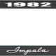 OER 1982 Impala Style #1 Black and Chrome License Plate Frame with White Lettering LF2248201A