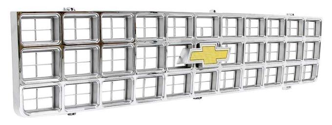 OER 1980 Chevy Pickup, Blazer, Suburban, Grill Assembly, w/Bow Tie Emblem, Argent Gray/Chrome 14007551