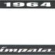 OER 1964 Impala Style #4 Black and Chrome License Plate Frame with White Lettering LF2246404A