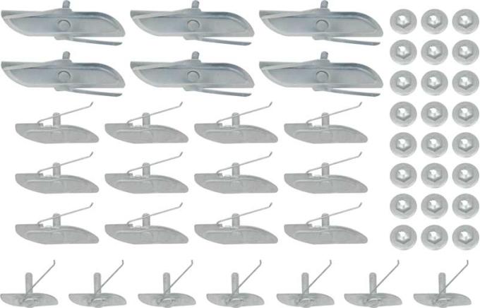 1957 Chevrolet Bel Air, 210, Long Lower Quarter Panel Molding Clip Set