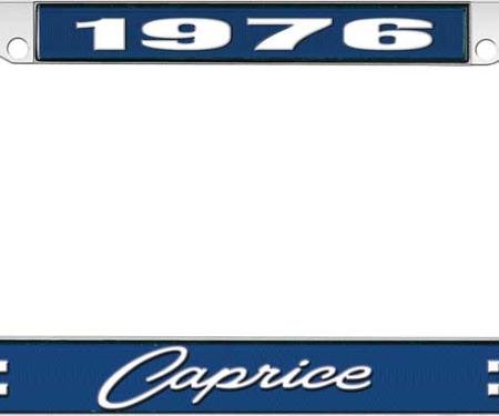 OER 1976 Caprice Style #1 Blue and Chrome License Plate Frame with White Lettering LF2277601B