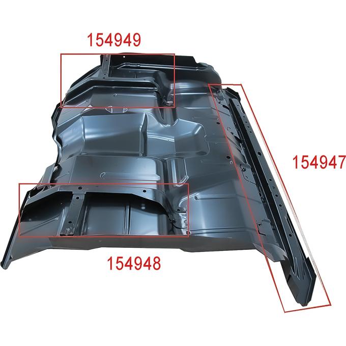 1973-91 Chevy, GMC Pickup, Cab Floor Support Brace Assembly, LH Driver Side