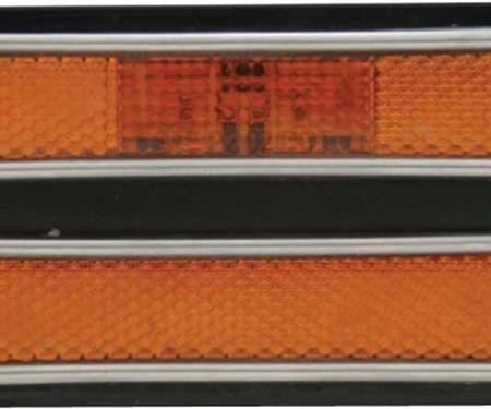 OER 1968-1972 GM Truck - Front LED Side Marker Light with Stainless Steel Trim - Amber CP687201