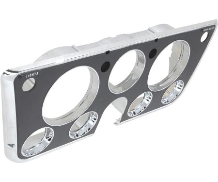 1969-72 Chevy, GMC Pickup, Blazer, Jimmy, Suburban, Dash Instrument Bezel, 7 Gauge, Black, with Chrome Accents CX1004